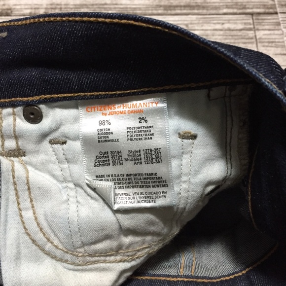 Citizens Of Humanity Ava Low Rise Straight Leg Jeans Women 27x34 Dark Wash Blue - Picture 8 of 10